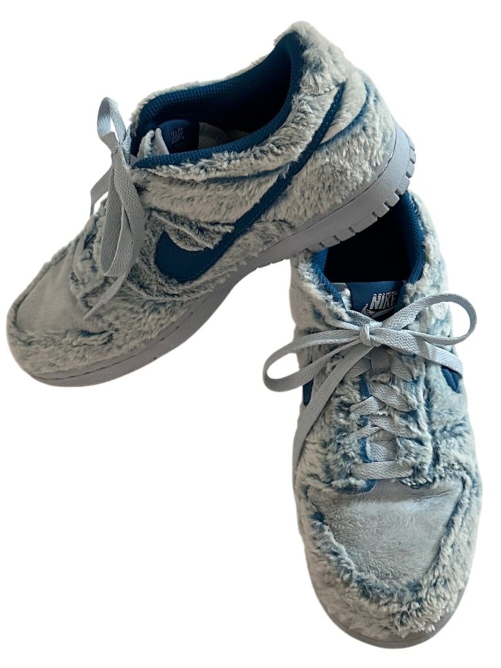 Nike Dunk Low Yeti Blue Faux Fur Sneakers Big Kid 6Y